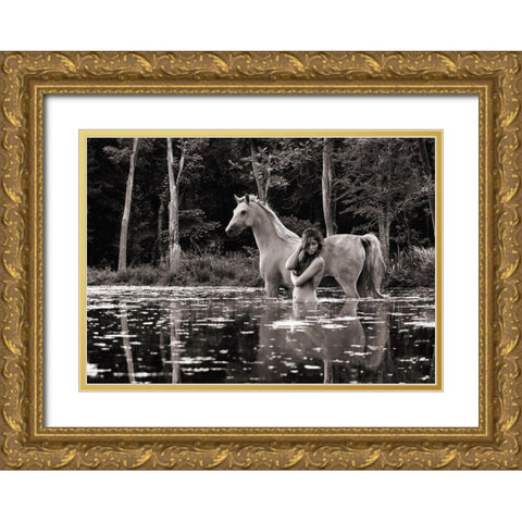 In the Wilderness Gold Ornate Wood Framed Art Print with Double Matting by Lauren, Julian
