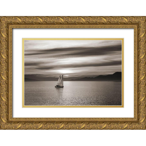 Set Sails Gold Ornate Wood Framed Art Print with Double Matting by Pangea Images
