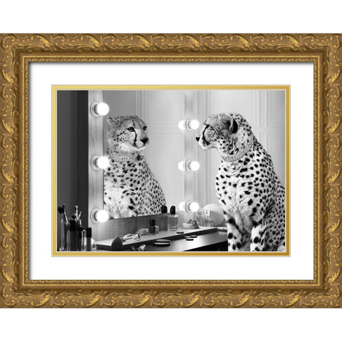 Wild Beauty (BW) Gold Ornate Wood Framed Art Print with Double Matting by Lauren, Julian
