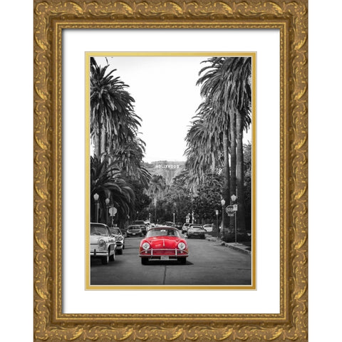 Boulevard in Hollywood Gold Ornate Wood Framed Art Print with Double Matting by Gasoline Images
