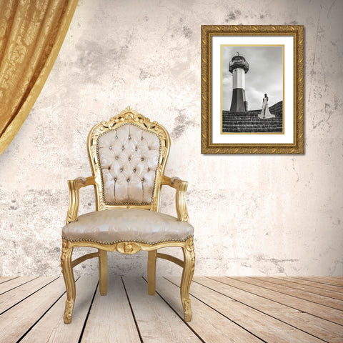 Unconventional Womenscape #3 (BW) Gold Ornate Wood Framed Art Print with Double Matting by Lauren, Julian