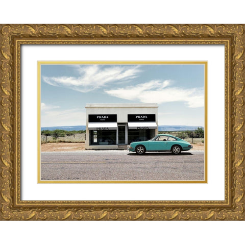 Marfa-Texas Gold Ornate Wood Framed Art Print with Double Matting by Lauren, Julian
