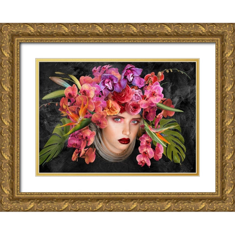 Gaia Gold Ornate Wood Framed Art Print with Double Matting by Lauren, Julian