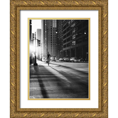 Manhattan Dance Gold Ornate Wood Framed Art Print with Double Matting by Lauren, Julian