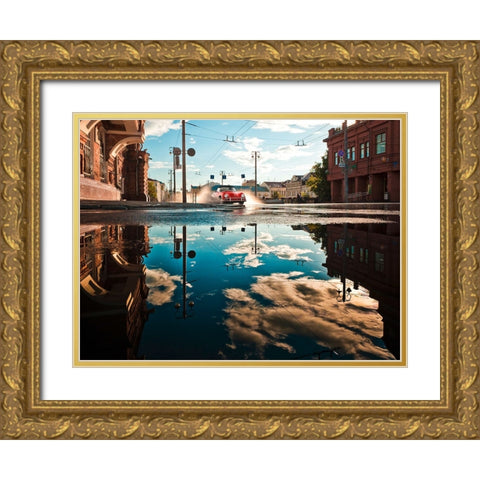 After the Rain Gold Ornate Wood Framed Art Print with Double Matting by Gasoline Images