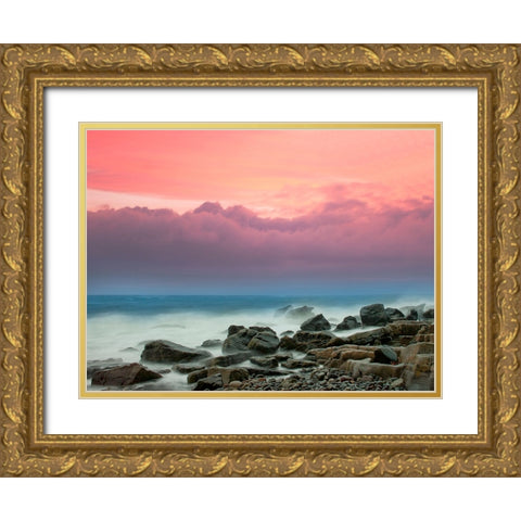 Pastel Morning Gold Ornate Wood Framed Art Print with Double Matting by Pangea Images