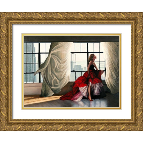 Midtown Breeze Gold Ornate Wood Framed Art Print with Double Matting by Benson, Pierre