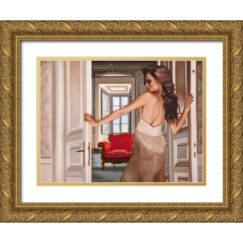 The room Gold Ornate Wood Framed Art Print with Double Matting by Benson, Pierre