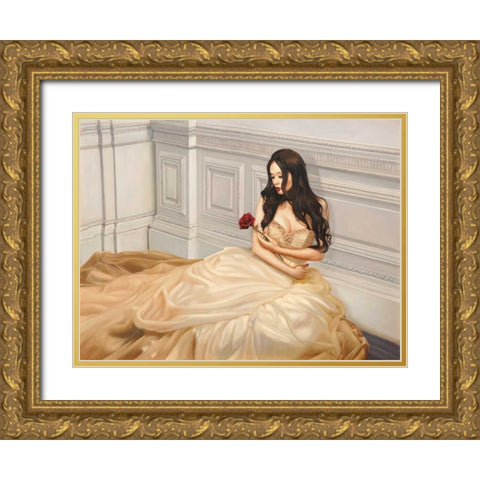 My Beloved One Gold Ornate Wood Framed Art Print with Double Matting by Benson, Pierre