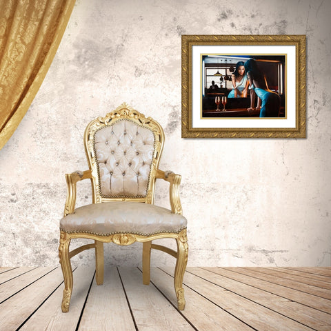 Stillness in Time Gold Ornate Wood Framed Art Print with Double Matting by Benson, Pierre