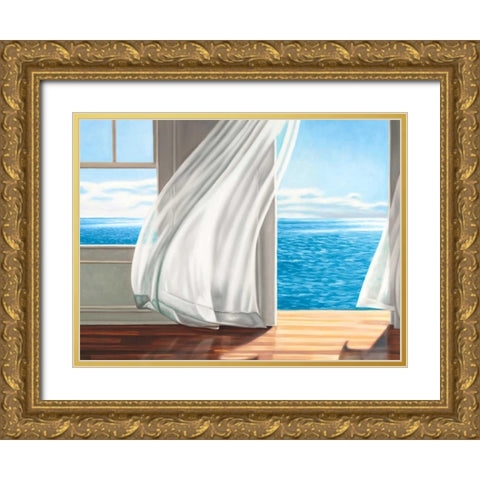 Ocean Escape (detail) Gold Ornate Wood Framed Art Print with Double Matting by Benson, Pierre