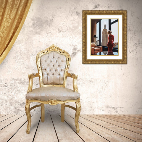 Interior in NYC Gold Ornate Wood Framed Art Print with Double Matting by Benson, Pierre