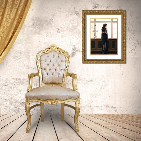Morning Light (detail) Gold Ornate Wood Framed Art Print with Double Matting by Benson, Pierre