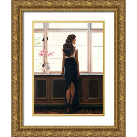 Morning Light (detail) Gold Ornate Wood Framed Art Print with Double Matting by Benson, Pierre