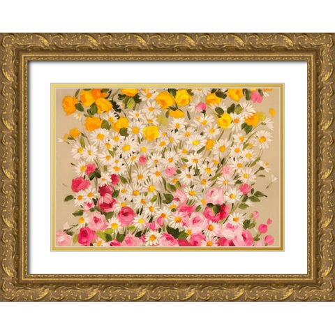 Festa dei Fiori II Gold Ornate Wood Framed Art Print with Double Matting by Borgese, Anna