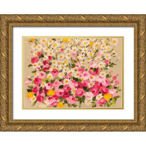 Festa dei Fiori III Gold Ornate Wood Framed Art Print with Double Matting by Borgese, Anna