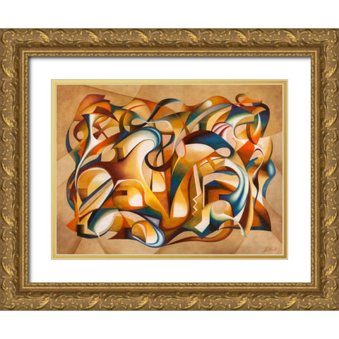 Open Your Mind Gold Ornate Wood Framed Art Print with Double Matting by Ceccarelli, Laura