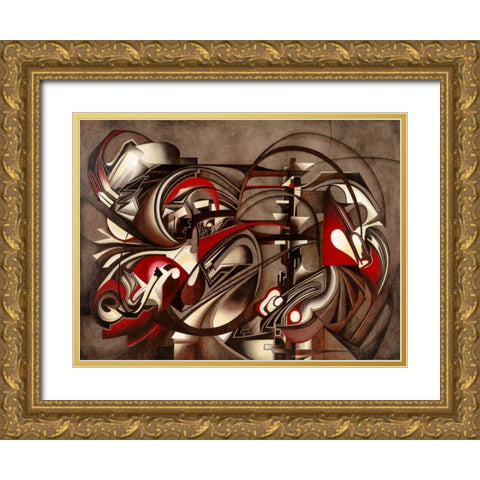 Transmission Gold Ornate Wood Framed Art Print with Double Matting by Ceccarelli, Laura