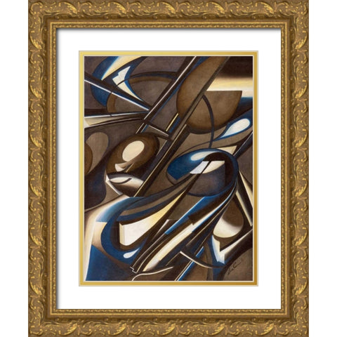 Due di due Gold Ornate Wood Framed Art Print with Double Matting by Ceccarelli, Laura