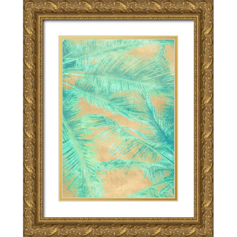 Tropical Leaves I Gold Ornate Wood Framed Art Print with Double Matting by Grant, Eve C.