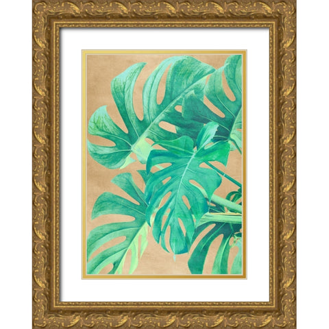 Tropical Leaves II Gold Ornate Wood Framed Art Print with Double Matting by Grant, Eve C.