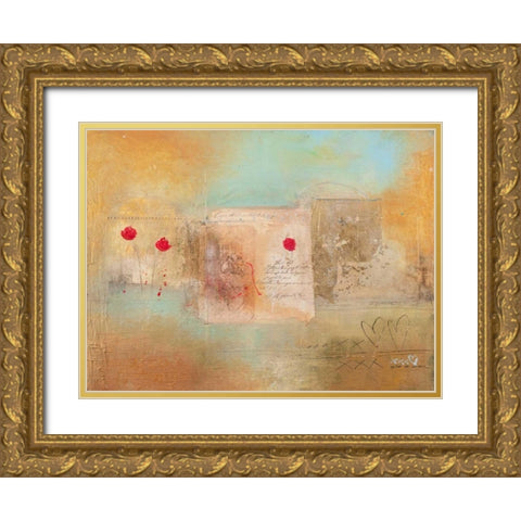 Roses for You Gold Ornate Wood Framed Art Print with Double Matting by Simoncelli, Charaka