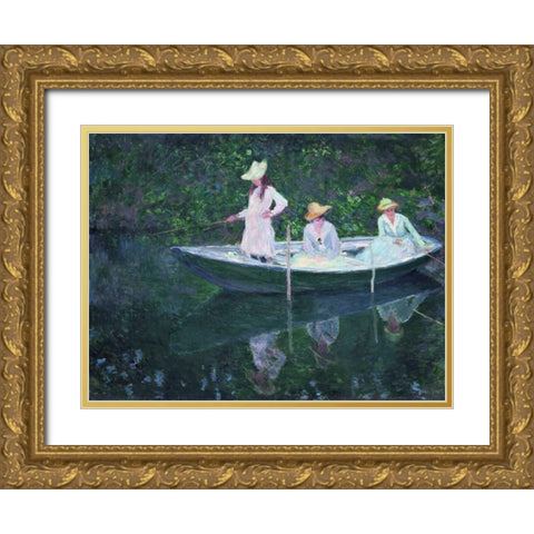 En Norvegienne  Gold Ornate Wood Framed Art Print with Double Matting by Monet, Claude