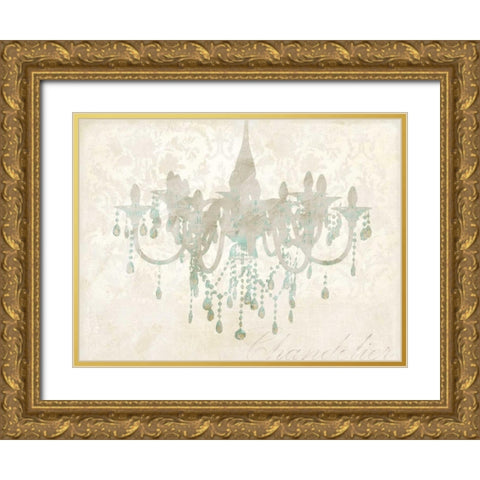 Chandelier Gold Ornate Wood Framed Art Print with Double Matting by Dellal, Remy