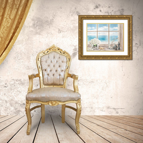 Memories of the Ocean Gold Ornate Wood Framed Art Print with Double Matting by Dellal, Remy