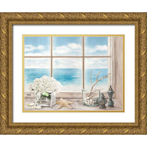 Memories of the Ocean Gold Ornate Wood Framed Art Print with Double Matting by Dellal, Remy
