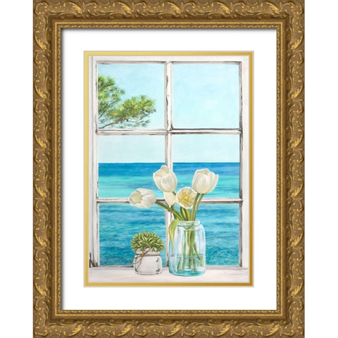 Mediterranee II Gold Ornate Wood Framed Art Print with Double Matting by Remy, Dellal
