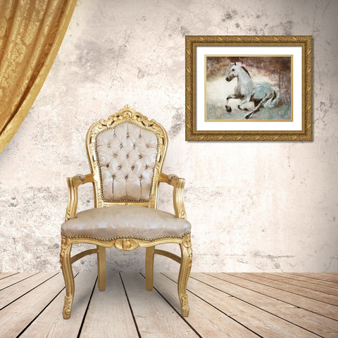 White Star Gold Ornate Wood Framed Art Print with Double Matting by Moschetta, Dario