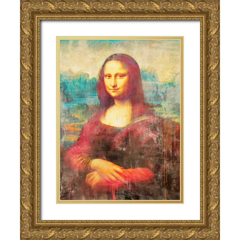 Mona Lisa 2.0 Gold Ornate Wood Framed Art Print with Double Matting by Chestier, Eric