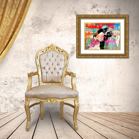 Kissing the War Goodbye 2.0 Gold Ornate Wood Framed Art Print with Double Matting by Chestier, Eric