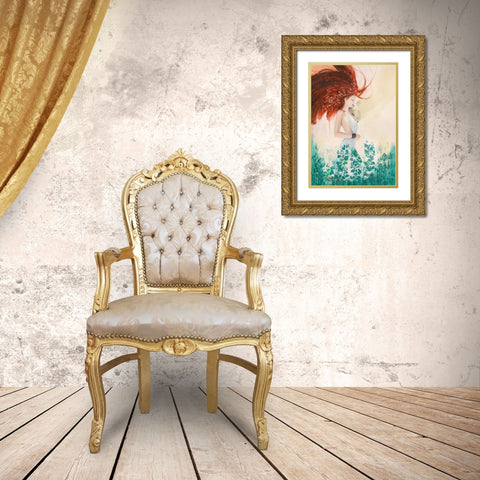 Fairy of Spring Gold Ornate Wood Framed Art Print with Double Matting by Pagnoni, Erica