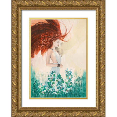 Fairy of Spring Gold Ornate Wood Framed Art Print with Double Matting by Pagnoni, Erica