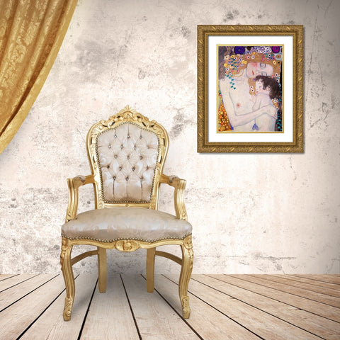 Le Tre eta della donna Gold Ornate Wood Framed Art Print with Double Matting by Klimt, Gustav