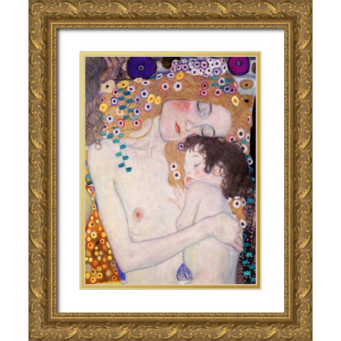 Le Tre eta della donna Gold Ornate Wood Framed Art Print with Double Matting by Klimt, Gustav
