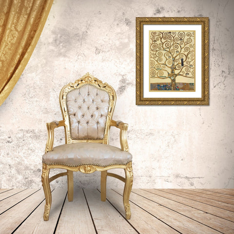 The Tree of Life Gold Ornate Wood Framed Art Print with Double Matting by Klimt, Gustav