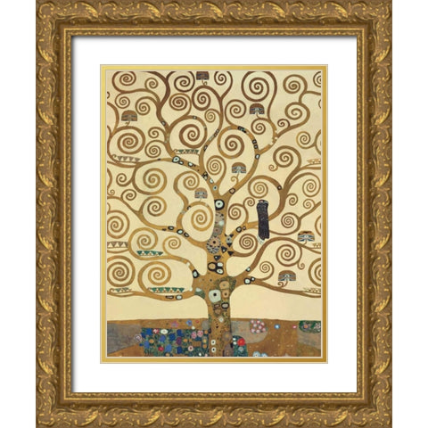 The Tree of Life Gold Ornate Wood Framed Art Print with Double Matting by Klimt, Gustav