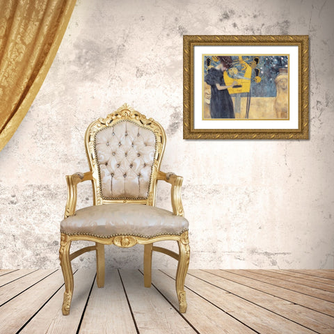 Musik Gold Ornate Wood Framed Art Print with Double Matting by Klimt, Gustav