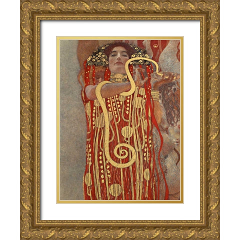 Medicina Gold Ornate Wood Framed Art Print with Double Matting by Klimt, Gustav