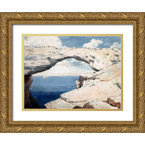 Glass Windows, Bahamas  Gold Ornate Wood Framed Art Print with Double Matting by Homer, Winslow