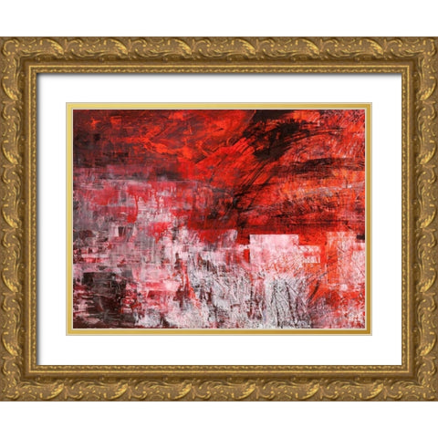 Rosso tramonto Gold Ornate Wood Framed Art Print with Double Matting by Corrado, Italo