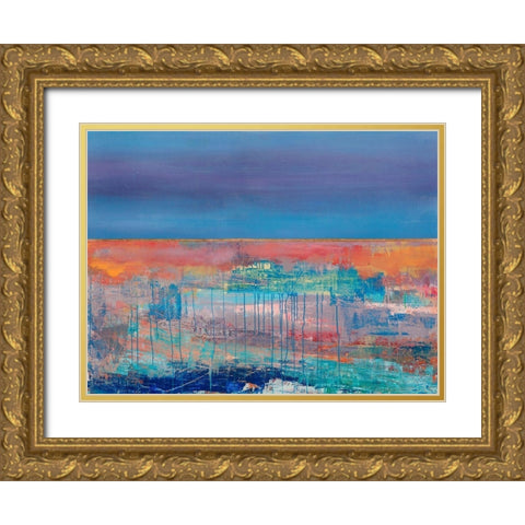 Riflessi della sera Gold Ornate Wood Framed Art Print with Double Matting by Corrado, Italo