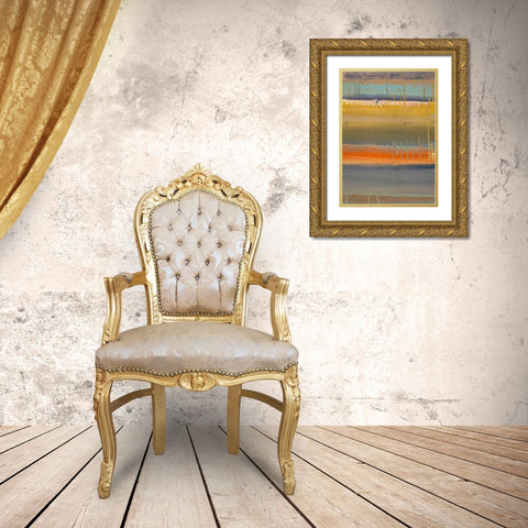 Geo IV Gold Ornate Wood Framed Art Print with Double Matting by Corrado, Italo