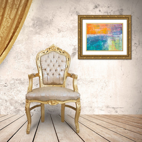 Sole Cielo Mare Gold Ornate Wood Framed Art Print with Double Matting by Corrado, Italo