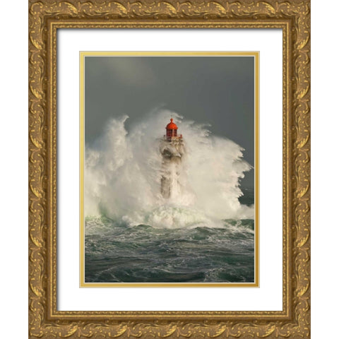 La Jument Gold Ornate Wood Framed Art Print with Double Matting by Guichard, Jean