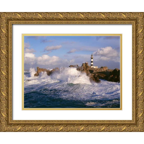 Phare du Creac h Gold Ornate Wood Framed Art Print with Double Matting by Guichard, Jean