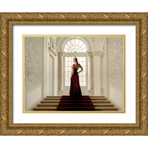 Remembering the Dance Gold Ornate Wood Framed Art Print with Double Matting by Silver, John